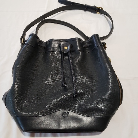 Timberland Handbags - Timberland Black Leather Drawstring Bag
